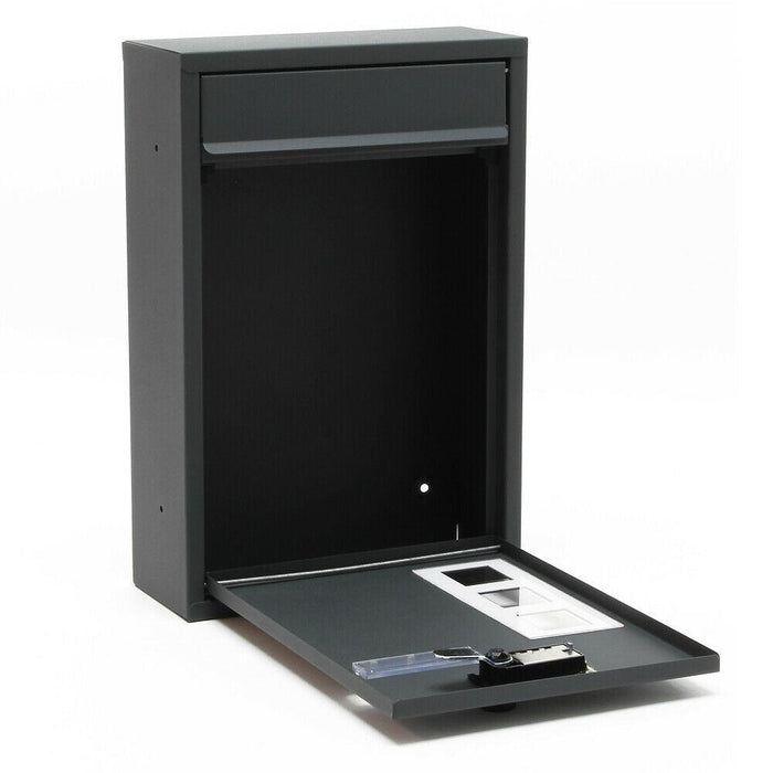 Cassetta postale da parete di design con serratura a combinazione in acciaio zincato antracite 16_0000067