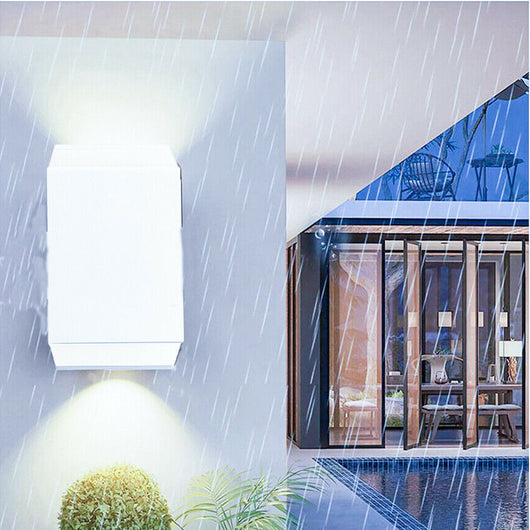 APPLIQUE PARETE LED 6W LAMPADA MURO IP65 MODERNO DOPPIA LUCE FREDDA 6000K