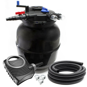 Kit set laghetto 80000 litri Pompa UVC 55 watt Tubo 10000 l/h Kit filtraggio 10 mt 16_0001972