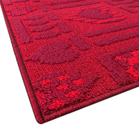 Tappeto Cucina Antiscivolo Cuori Lavabile Moderno Assorbente Bordeaux 57x170 cm