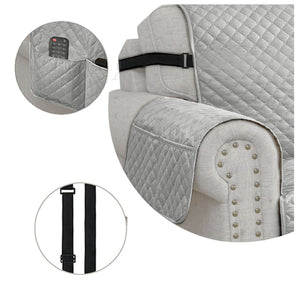 Copri Poltrona Impermeabile Tasche Laterali Proteggi Poltrona Antimacchia Antiscivolo 1 Posto Grigio