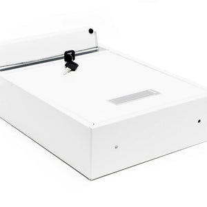 Cassetta postale di design da parete in acciaio zincato 26 x 8,5 x 35 cm bianco 16_0000073