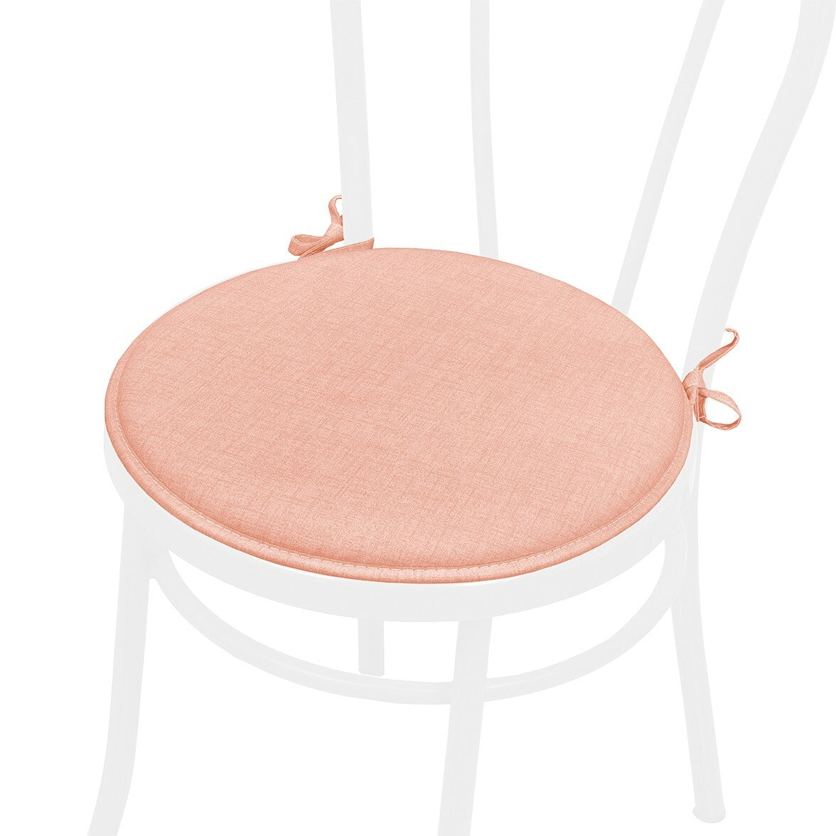 Set 4 Cuscini Sedia Rosa Rotondi Cotone Lavabili Morbidi Coprisedia Tondo Tinta Unita Pastello