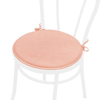 Set 4 Cuscini Sedia Rosa Rotondi Cotone Lavabili Morbidi Coprisedia Tondo Tinta Unita Pastello