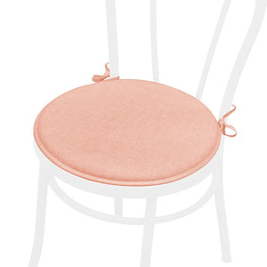Set 4 Cuscini Sedia Rosa Rotondi Cotone Lavabili Morbidi Coprisedia Tondo Tinta Unita Pastello