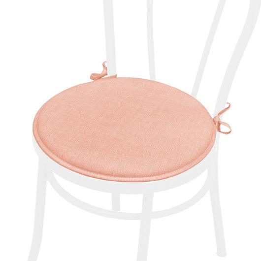 Set 4 Cuscini Sedia Rosa Rotondi Cotone Lavabili Morbidi Coprisedia Tondo Tinta Unita Pastello