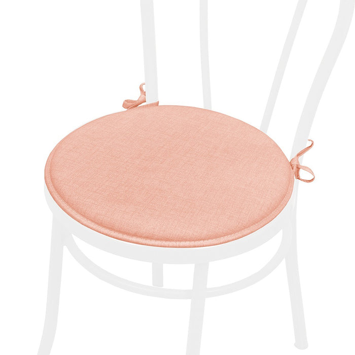 Set 4 Cuscini Sedia Rosa Rotondi Cotone Lavabili Morbidi Coprisedia Tondo Tinta Unita Pastello