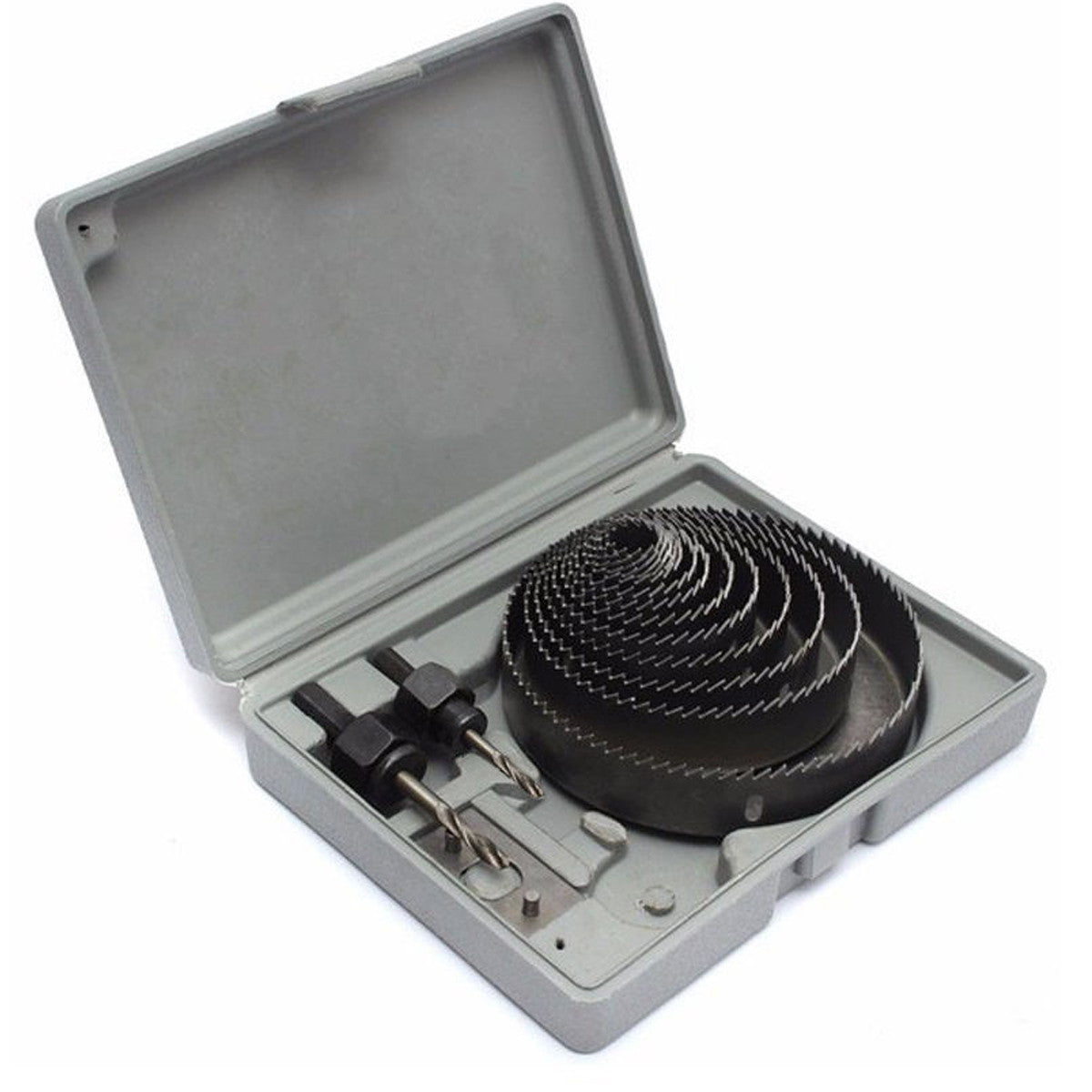 KIT FRESE A TAZZA DA TRAPANO SET 16 PEZZI SEGHE FORA LEGNO PLASTICA CARTONGESSO