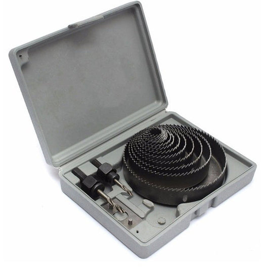 KIT FRESE A TAZZA DA TRAPANO SET 16 PEZZI SEGHE FORA LEGNO PLASTICA CARTONGESSO