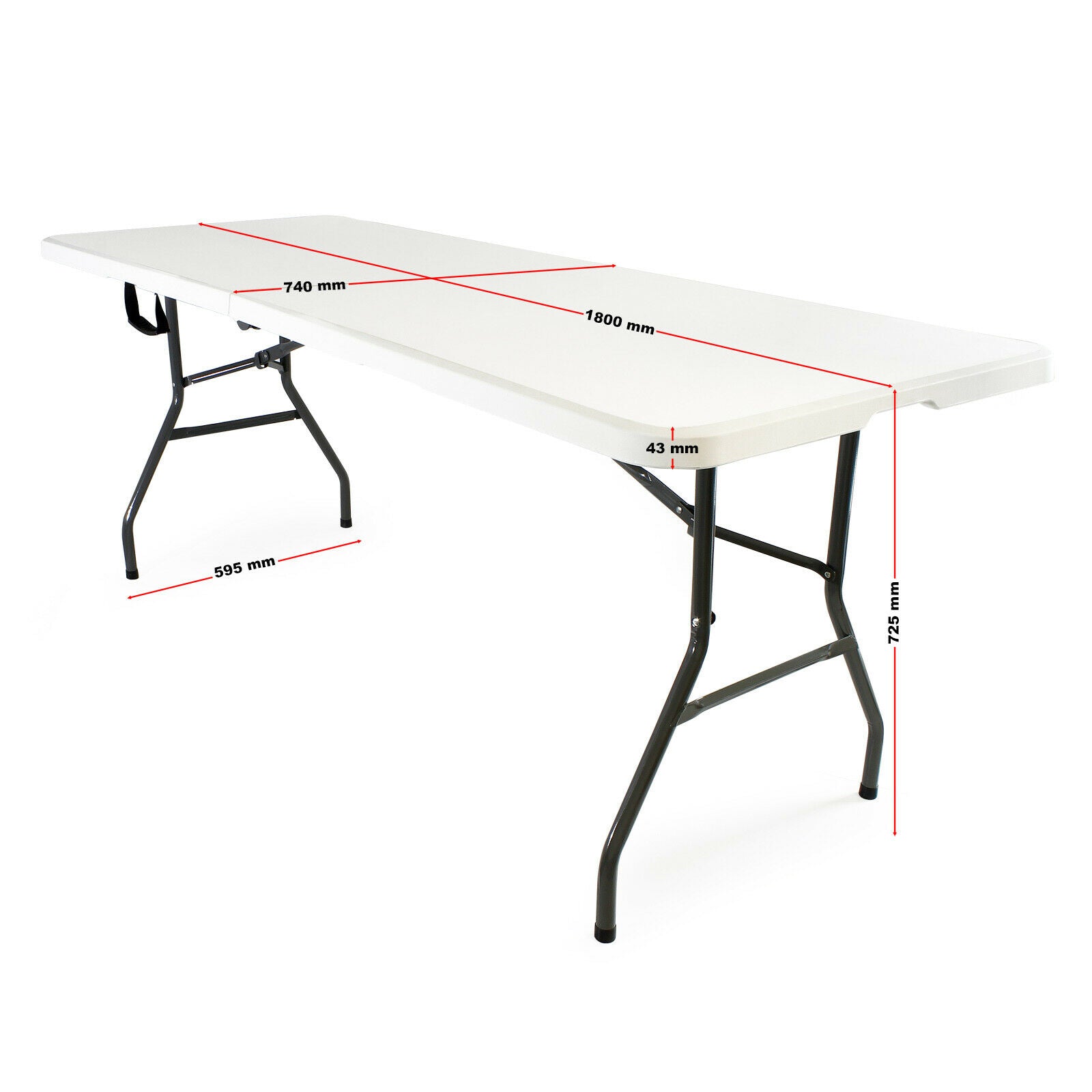 Tavolo da campeggio pieghevole portatile BBQ leggero pieghevole da esterno 180 cm Bianco 16_0000540