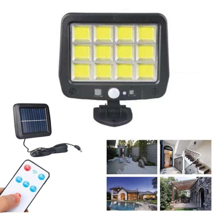 FARETTO 12 LED COB 24W ESTERNO PANNELLO SOLARE SENSORE MOVIMENTO CREPUSCOLARE 61