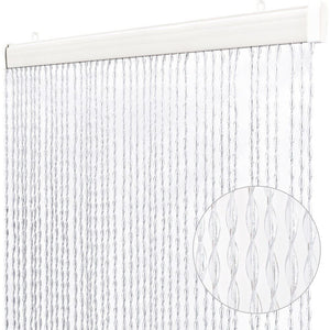 Tenda Antimosche Filo Intrecciato Gomma PVC Moschiera Finestra Porta Ingresso Trasparente - 120x230 Cm 