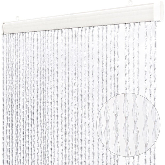 Tenda Antimosche Filo Intrecciato Gomma PVC Moschiera Finestra Porta Ingresso Trasparente - 120x230 Cm 