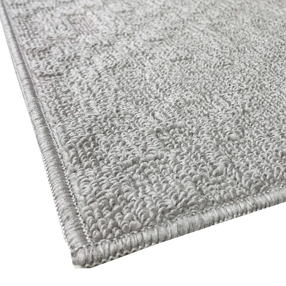 Tappeto Bagno 3D Morbido Assorbente Antiscivolo Lavabile Scendiletto Camera Set 3 Pezzi Grigio