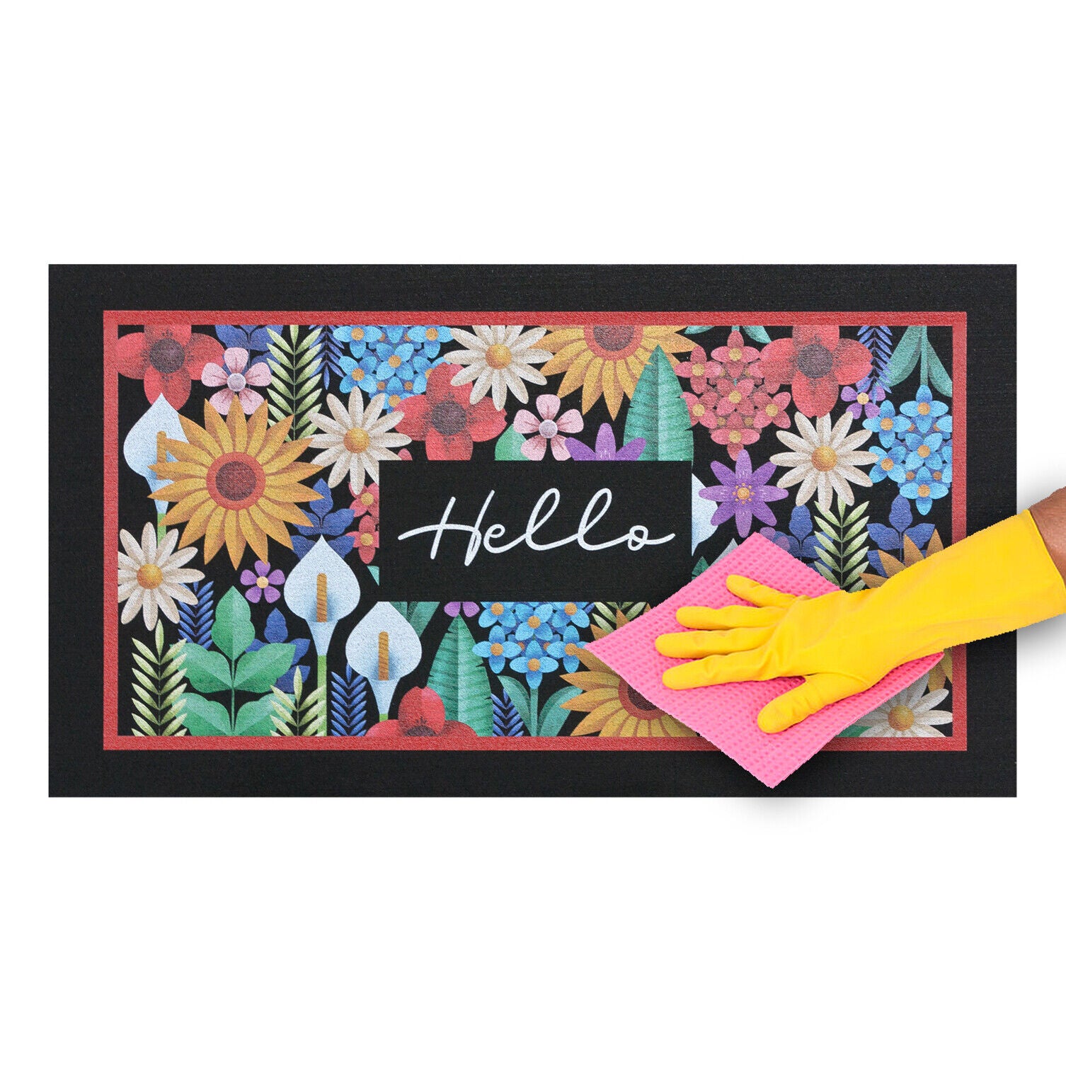 Zerbino Gomma Sostenibile 40X70 Antiscivolo Ingresso Interno Esterno Moderno Dis.S