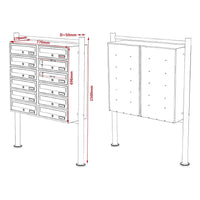 Blocca 12 cassette postali sui piedi 12 voci di posta nera 16_0000146