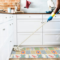 Tappeto Cucina 46x340 Cm Antimacchia Antiscivolo Passatoia Gomma Pvc Flessibile Stampa Digitale Dis B