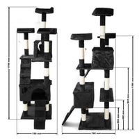 Tiragraffi per gatti 170 cm corda in sisal tiragraffi piattaforma giochi nero 16_0000014