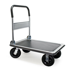 Carrello con piattaforma Carrello pieghevole per movimentazione carichi con pneumatici da 300 kg 16_0002573