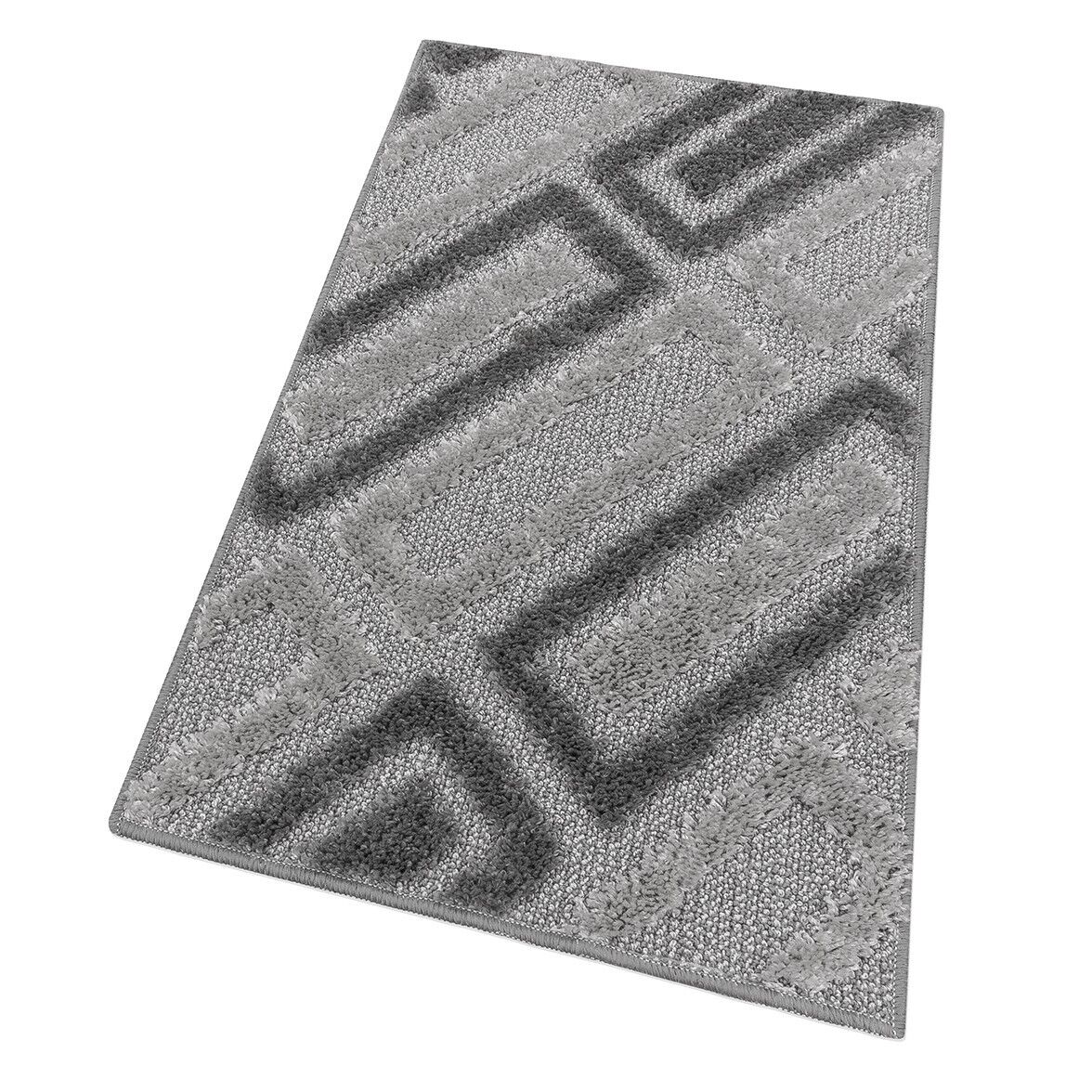 Tappeto Bagno 50x80 Cm Moderno Morbido Soffice Assorbente Asciugapassi Antiscivolo Lavabile Grigio