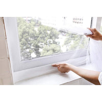 ZANZARIERA PER FINESTRA TENDA ADESIVA TELO ANTI ZANZARE INSETTI BIANCA 130x150CM