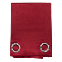 Tenda Porta Finestra 140x280 Cm Raso Sintetico 1 Pannello Coprente Occhielli Acciaio Bordeaux