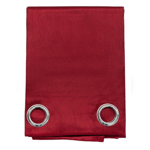 Tenda Porta Finestra 140x280 Cm Raso Sintetico 1 Pannello Coprente Occhielli Acciaio Bordeaux