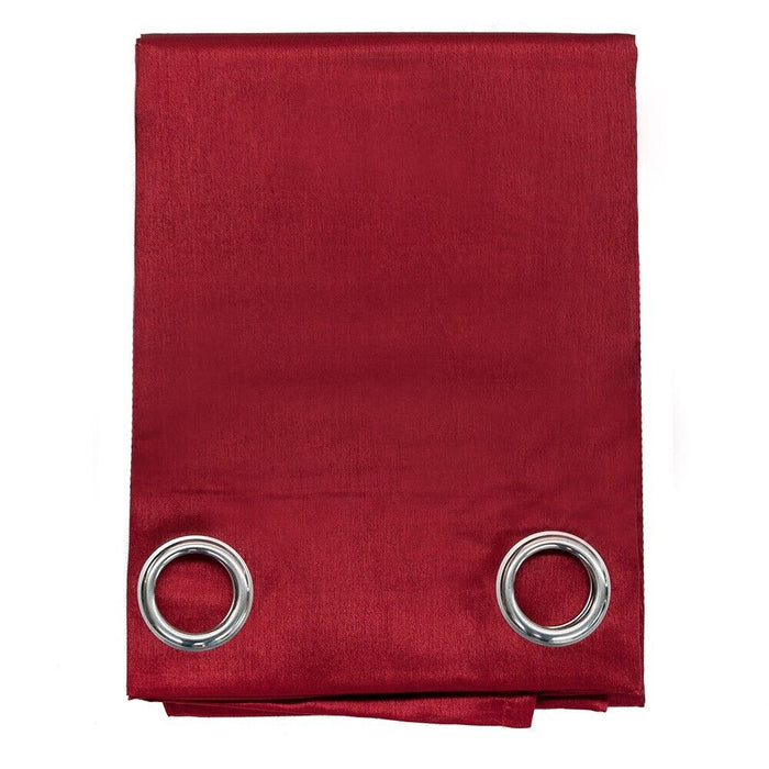 Tenda Porta Finestra 140x280 Cm Raso Sintetico 1 Pannello Coprente Occhielli Acciaio Bordeaux