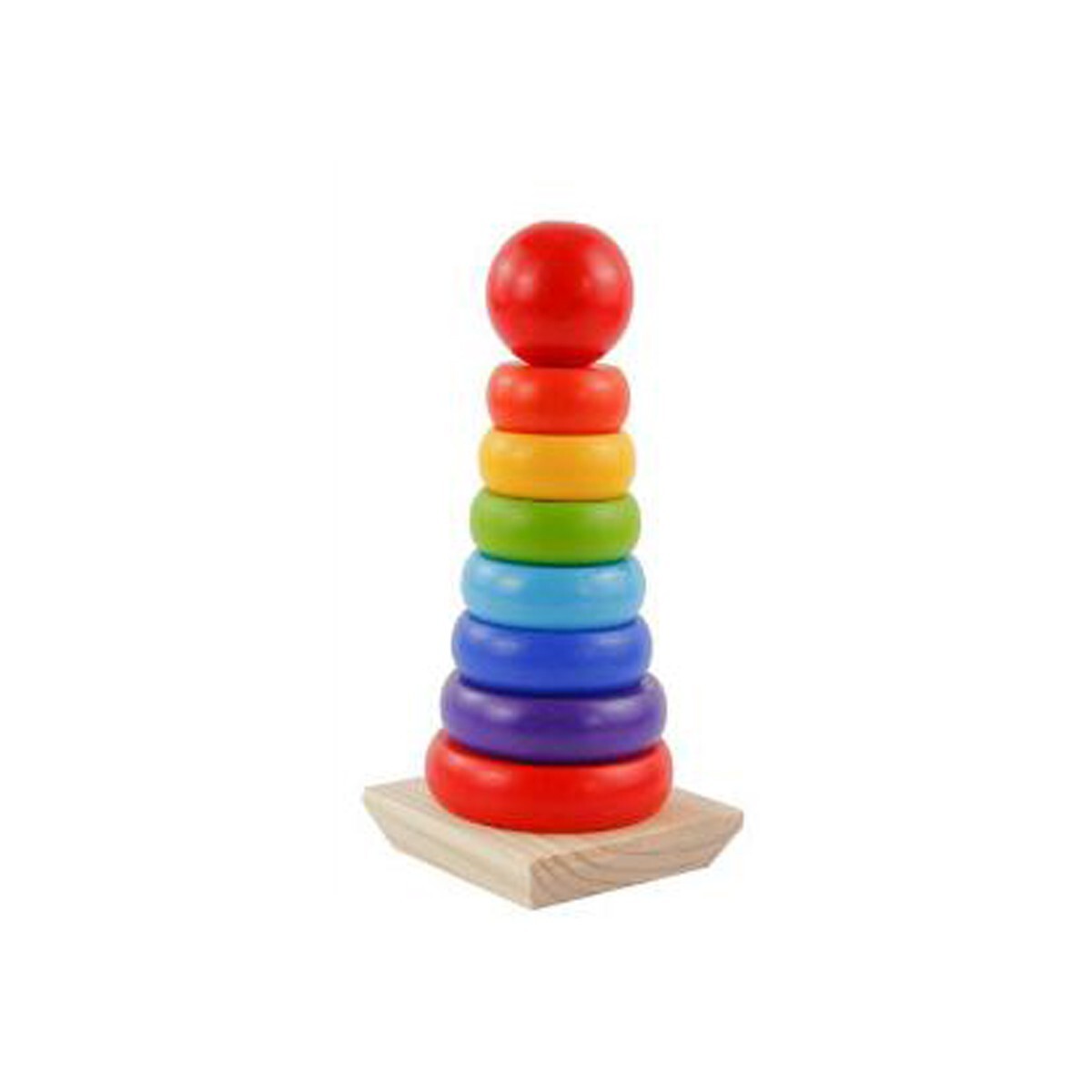 GIOCO EDUCATIVO LEGNO PIRAMIDE AD ANELLI COLORATI IMPILABILI BAMBINI 53296