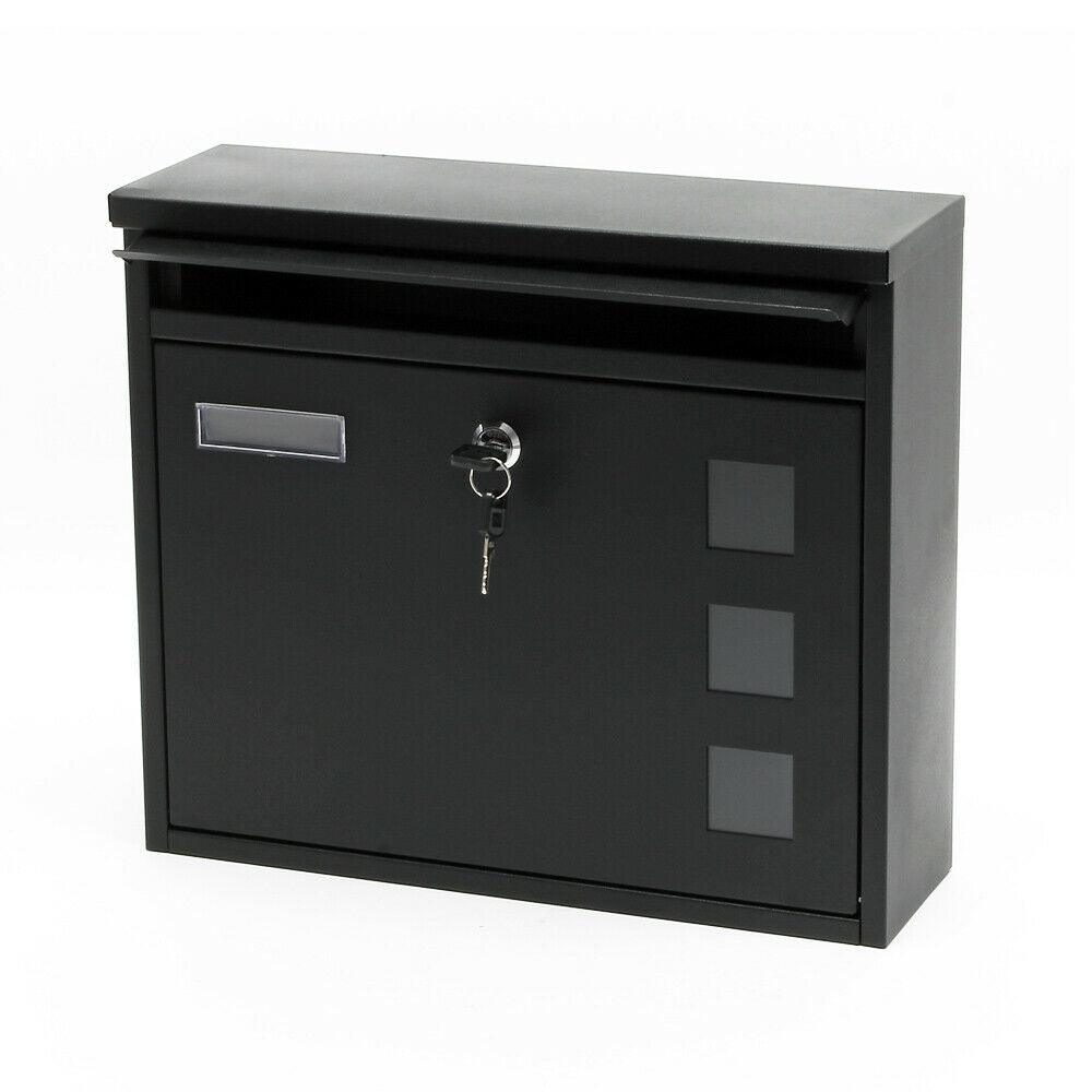 Cassetta postale da parete design verniciata a polvere 30 × 39,5 × 11 cm nero 16_0000105