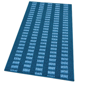 Tappeto Cucina Morbido 3D Assorbente Lavabile Antiscivolo Passatoia Bordata A Righe 57x270 Blu