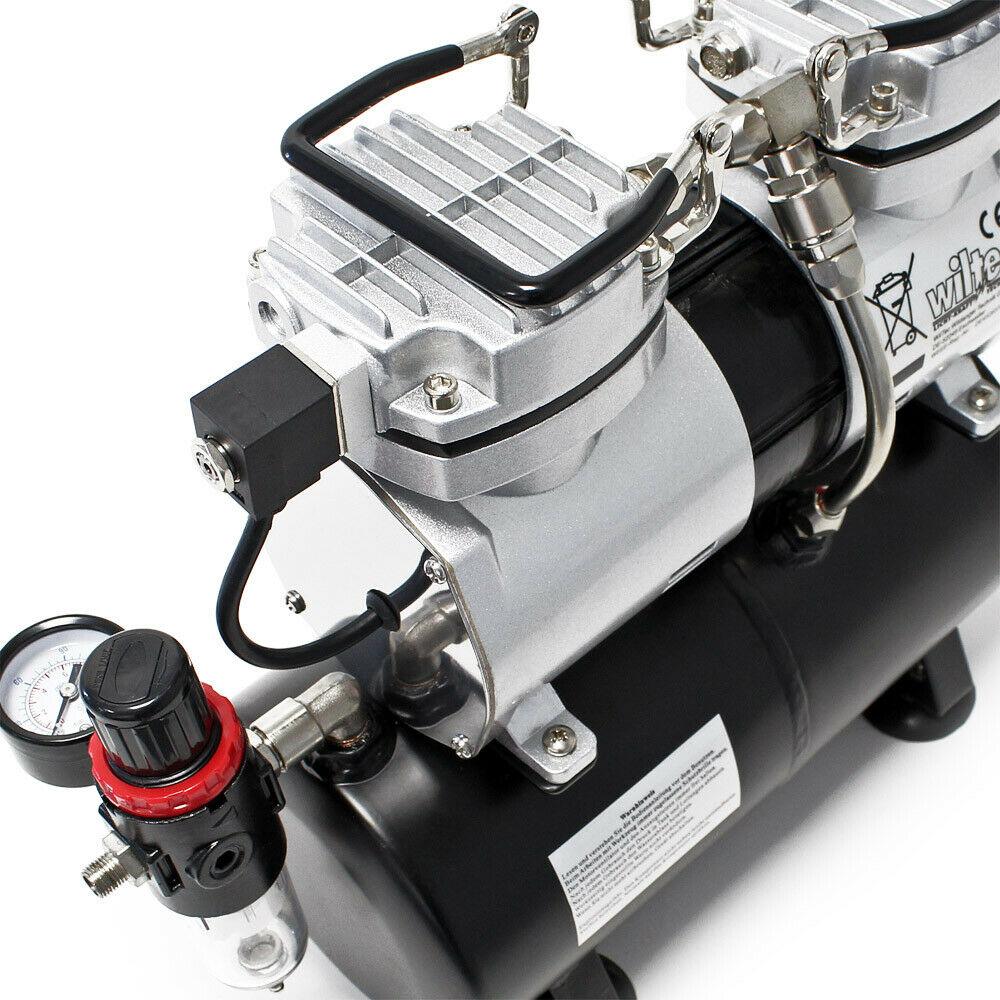 Compressore per aerografo bicilindrico con serbatoio a chiusura automatica 16_0001731