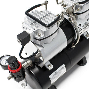 Compressore per aerografo bicilindrico con serbatoio a chiusura automatica 16_0001731