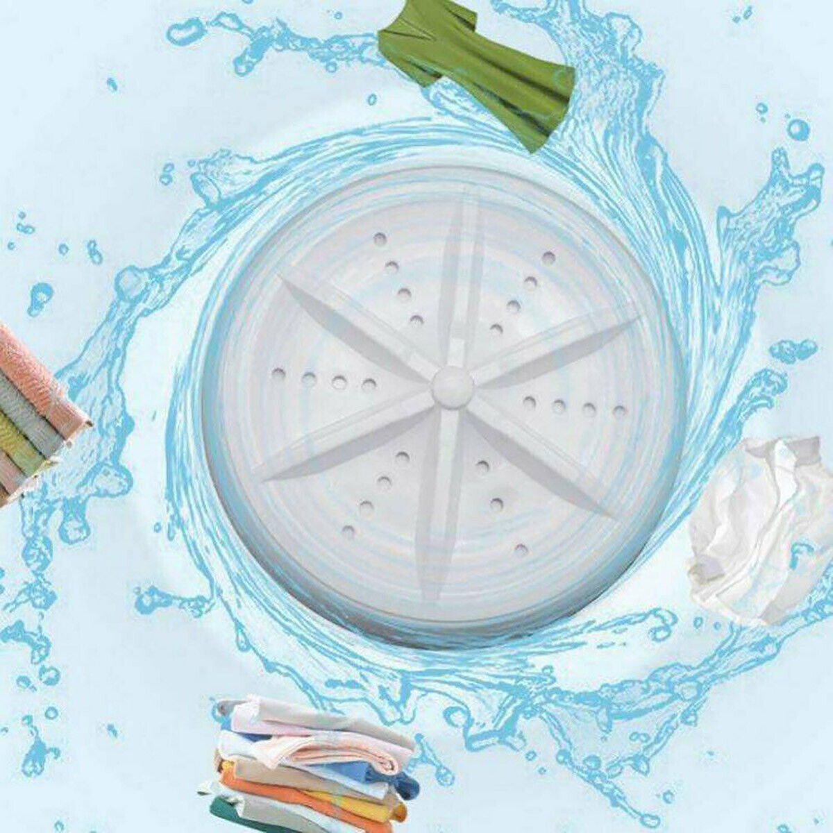 MINI LAVATRICE PORTATILE AD ULTRASUONI USB VESTITI LAVANDERIA CAMPEGGIO CAMPING