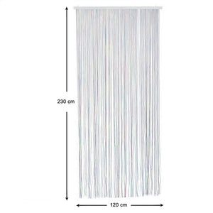 Tenda Antimosche Filo Intrecciato Gomma PVC Moschiera Finestra Porta Ingresso Multicolore - 120x230 Cm