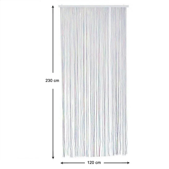 Tenda Antimosche Filo Intrecciato Gomma PVC Moschiera Finestra Porta Ingresso Multicolore - 120x230 Cm