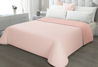 Trapunta Double Face 200x255 cm Coperta Morbida Copriletto Tinta Unita Rosa