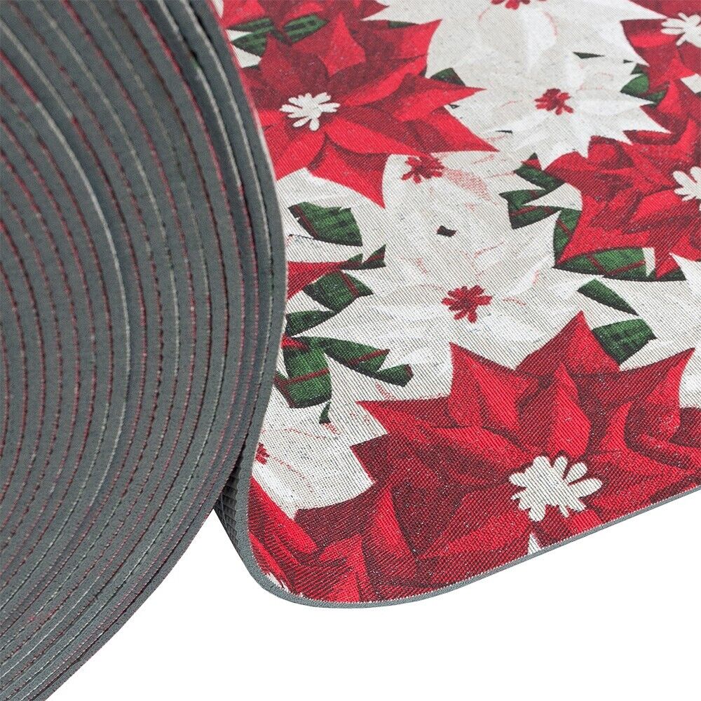 Tappeto Cucina Natale Natalizio 52x340 cm Antiscivolo Passatoia Addobbi Festa Fantasia E
