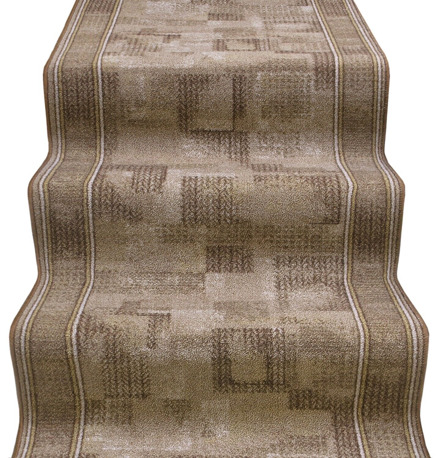 Passatoia Scala Scalinata Ingresso 67x750 Cm Bordata Tappeto Corridoio Gradini Antiscivolo Marrone