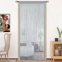 Tenda a Fili Elegante Per Porte Finestre Pannello 100x200 Cm Divisorio Camere Stanze Ambienti Grigio