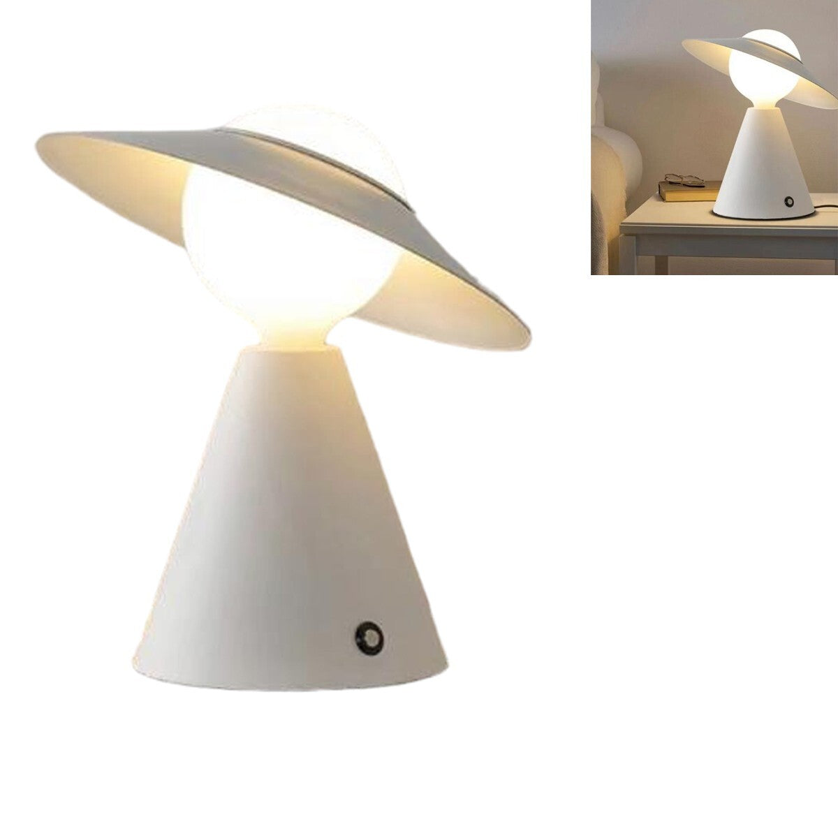 LAMPADA DA TAVOLO SCRIVANIA COMODINO LUME PORTA LAMPADINA E27 LUMETTO D13 BIANCO