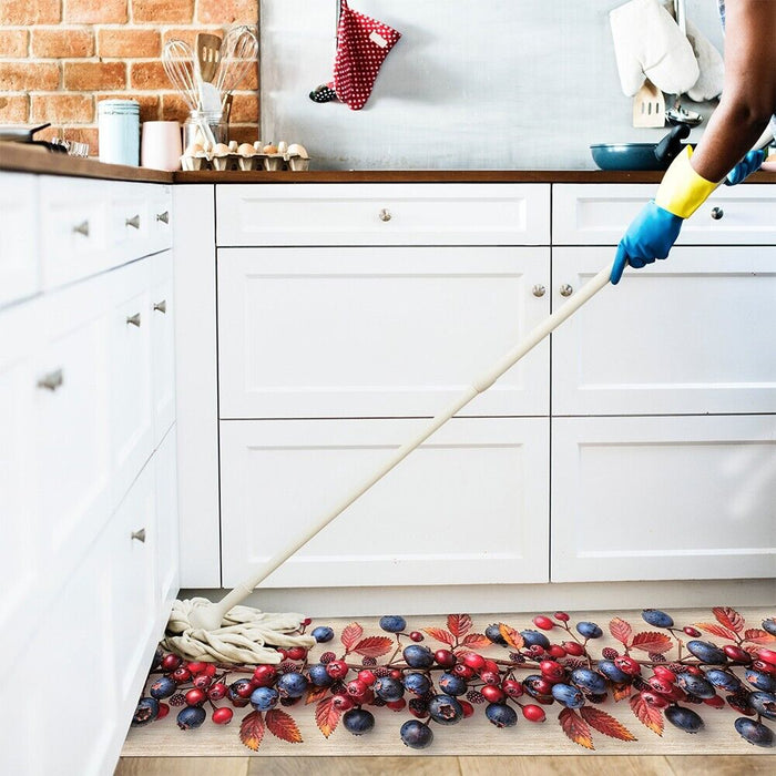 Tappeto Cucina Pvc Antimacchia 51x210 Cm Passatoia Mirtilli Antiscivolo Antisfilo