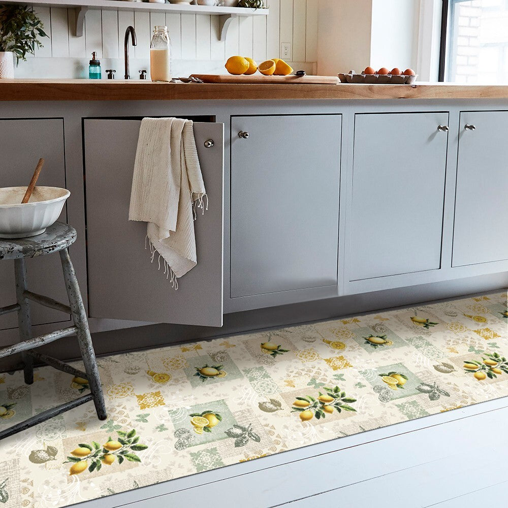 Tappeto Cucina 46x140 Cm Antimacchia Antiscivolo Passatoia Gomma Pvc Flessibile Stampa Digitale Dis E