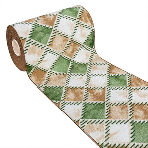 Tappeto Cucina Bordato Antiscivolo Assorbente Passatoia Colori Accesi Patchwork 57x280 Cm Verde