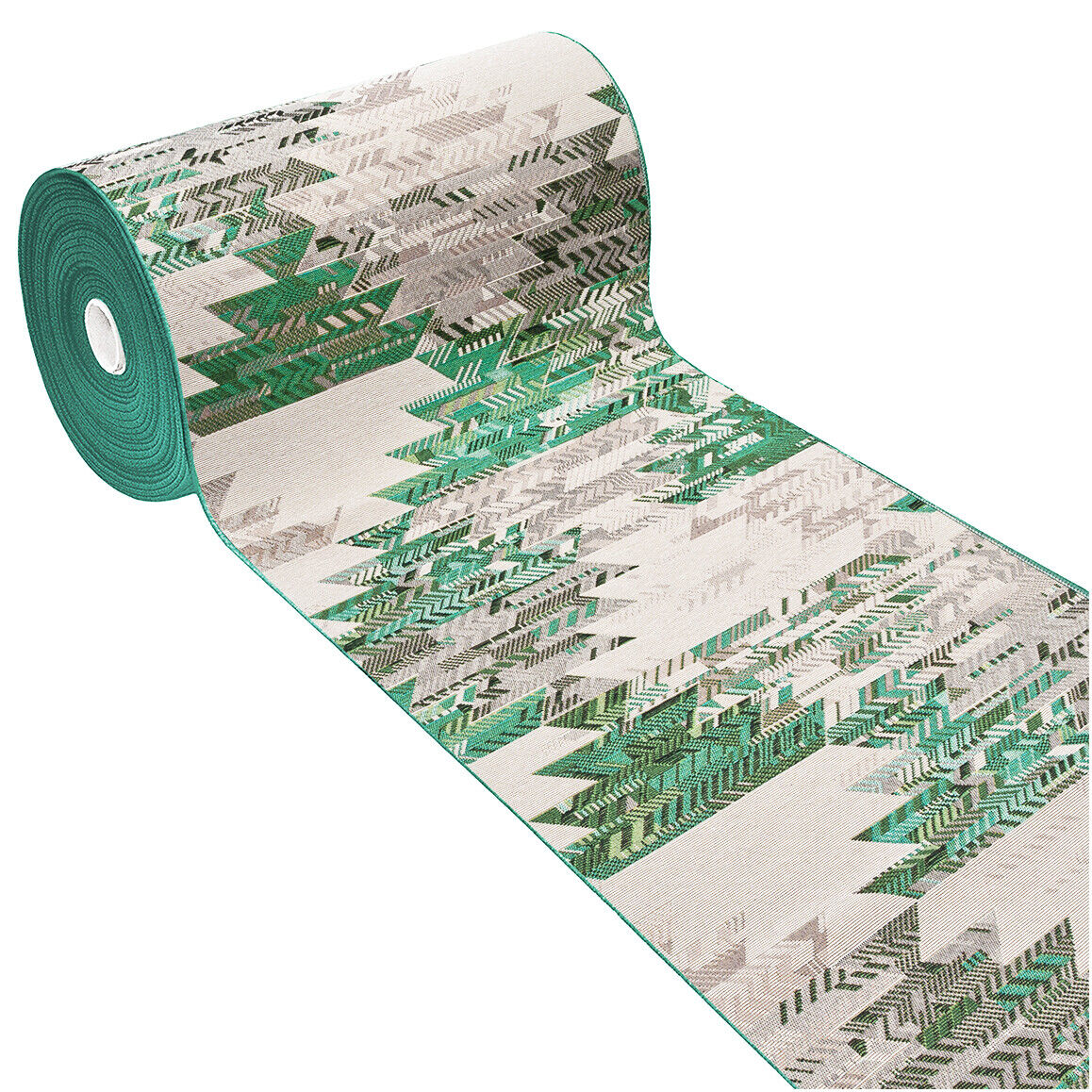 Tappeto Cucina Etnico 54x110 Cm Moderno Passatoia Antiscivolo Tessuto Gobelin Lavabile Verde