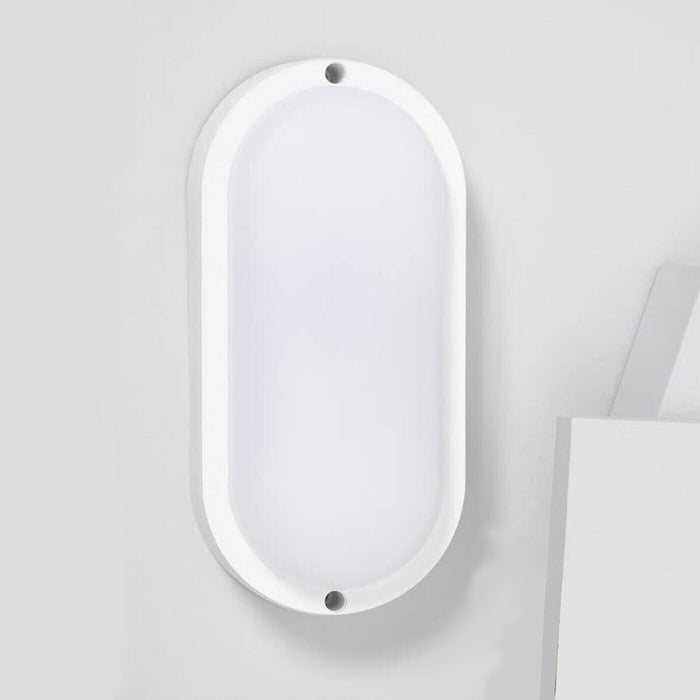 LAMPADA LED PARETE APPLIQUE OVALE 12W LUCE NATURALE 4000K INTERNI ESTERNI FC103