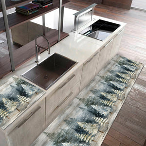 Tappeto Cucina Natale Pvc 51x250 cm Antimacchia Passatoia Antiscivolo Antisfilo Lavabile Dis_NB