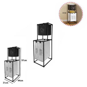 CESTO 3 CONTENITORI BIANCHERIA PANNI SPORCHI SALVASPAZIO BAGNO LAVANDERIA 73346