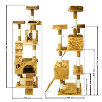 Tiragraffi per gatti 170 cm corda sisal piattaforma piattaforma beige 16_0000004