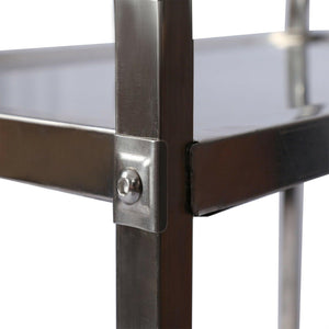 Raffinato carrello di servizio in acciaio 2 ripiani fino a 150 kg mobile servizio cucina 16_0002575